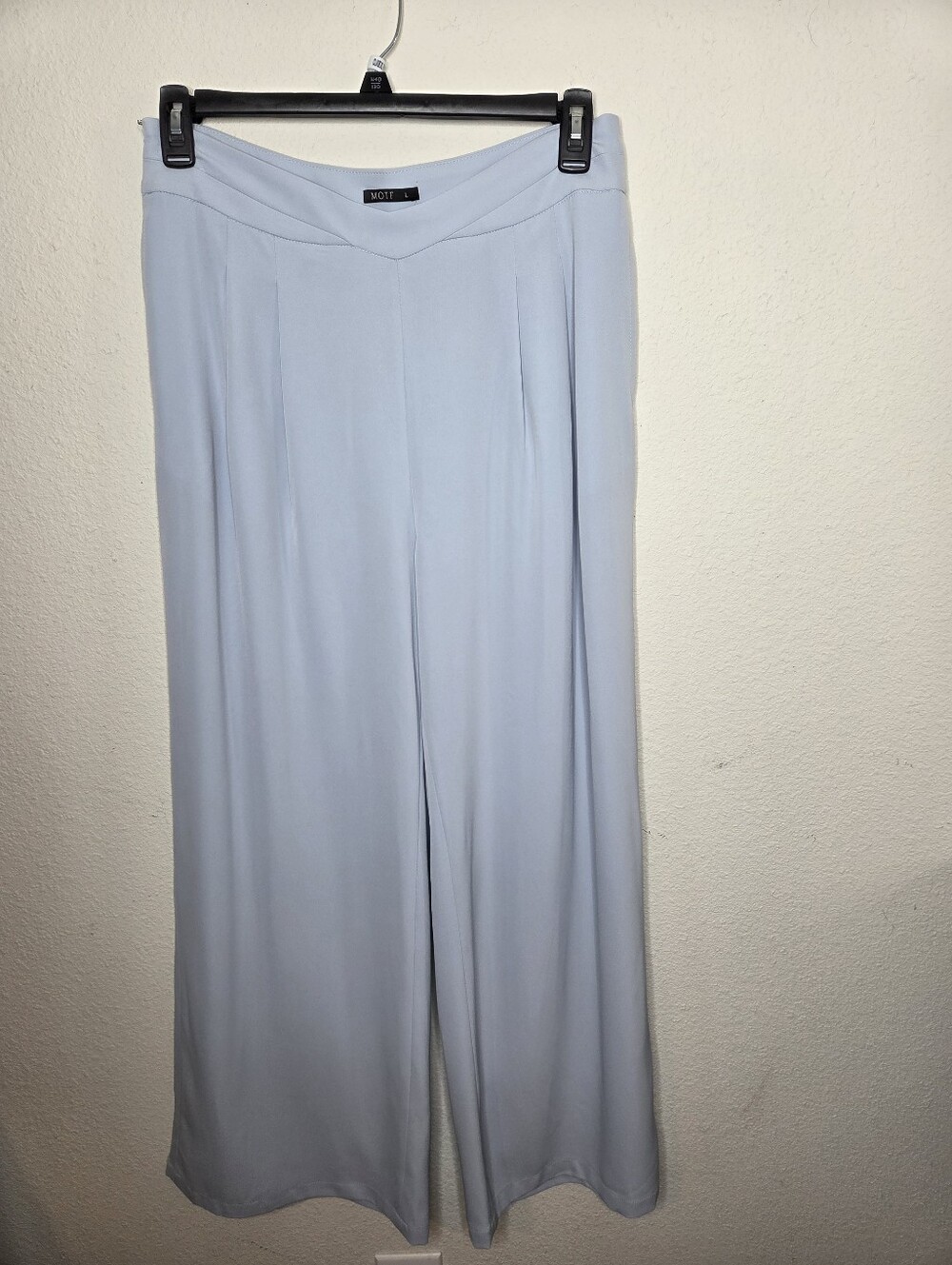 MOTF Pale Blue Wide-Leg V-Waist Pants